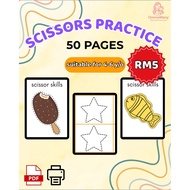 PDF | Printable Scissors Practice Worksheet | Preschool Worksheet | Worksheet for Kids