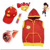 Boboiboy Fire Vest Costume+Hat+Clock