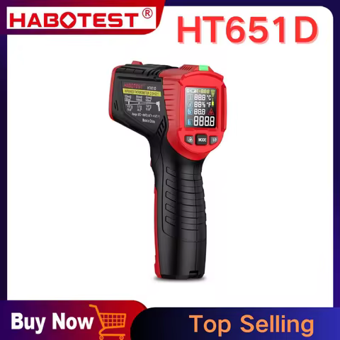 HABOTEST HT651D Infrared Thermometer Laser Temperature Meter -50-800℃ Non-contact Industrial Infrare