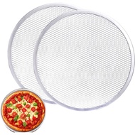2 Pek Skrin Pizza 12-Inci, Skrin Pembakar Pizza Aluminium, Tanpa Sambungan
