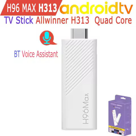 H96 Max H313TS Android TV Stick Allwinner H313 Quad Core 4K Video Wifi6 Voice Assistant Smart TV Box