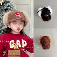 Yk2 style unisex feather hat with cotton lining for babies, head circumference 48-52cm