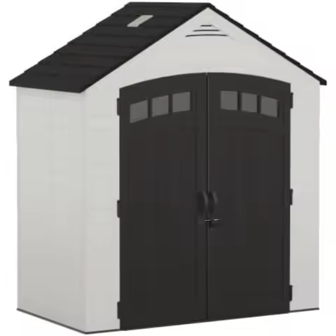 Vista 7' x 4' Outdoor Storage Shed with Pad-Lockable Double Doors and IllumiVent System, All-Weather