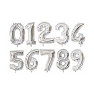 aiGooTan - BALON ANGKA 40 CM SILVER - Balloon Foil Ballon Alpabet Pesta Ultah Birthday Murah Medan