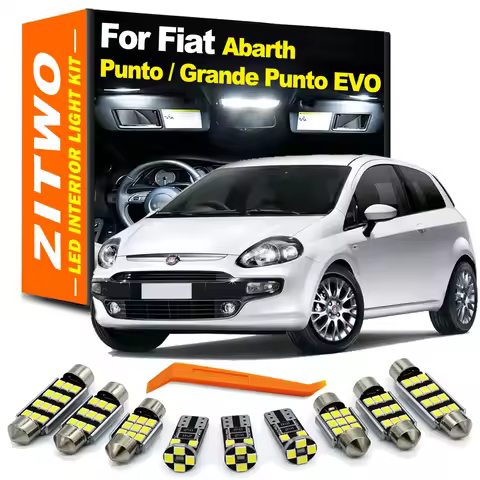 ZITWO LED Interior Dome Map Reading Light Bulb Kit For Fiat Abarth Punto Grande EVO 1993- 2013 2014