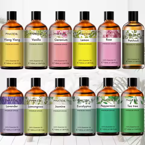 100ML Lavender Pure Natural Rose Essential Oils Humidifier Diffuser Vanilla Peppermint Cloves Tea Tr