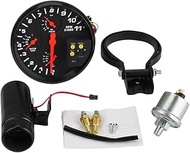 Universal 5 Inch 4 in 1 Water Oil Temp RPM Tach Meter Oil Pressure Gauge w/Sensor, 0-11000 RPM, Comp
