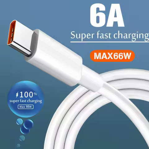 6A 66W Super Fast Charger Type C Cable for Huawei P50 P60 Nova 8 9 10 Honor 50 70 90 100 200 Lite X7
