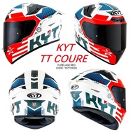 NEW 2023- KYT FUSELAGE RED TT COURSE FULL FACE HELMET -CLEAR VISOR