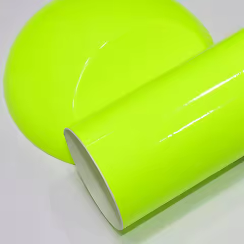 Premium Car Styling Glossy Fluorescent Yellow Vinyl Sticker Glossy Fluorescent Yellow Vinyl Wrap Sel