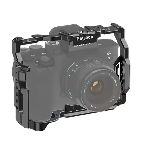 Aluminum Camera Cage for Sony A7 III/A7R III/ A7 II/A7S II/A7R II Camera Rig with Arri+Cold Shoe 1/4
