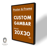 NandyaCreates - Custom Image Size 20X30 CM Black & White Frame