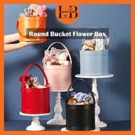 ROUND BUCKET Flower Box Round Gift Box High Quality Leather Bucket Kotak Bunga Hadiah Hantaran 手提花桶 