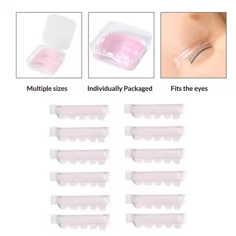 12Pcs/6size Lash Lift Pads, Jelly Lash Lift Rods Self Adhesive Silicone Pads C-Curl Eyelash Lifting 
