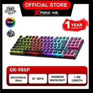 XTRIKE ME GK-986P Puddings Keycap Wired Mechanical Gaming Keyboard - 87 Key Rainbow Color Backlight 