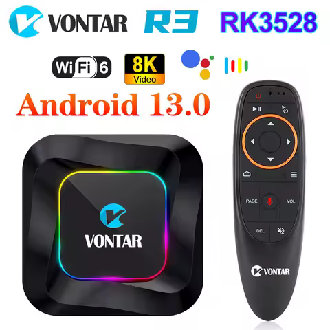 VONTAR R3 TV Box Android 13 Rockchip RK3528 Quad Core Cortex A53 4G 32G Support 8K Video BT Wifi6 Me
