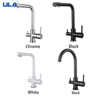 ULA Brass Kitchen Filtered Faucet Three-in-one Sink Faucet Drinking Water Tap Hot Cold Water Tap P