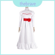 Whimsical Annabelle Horror Doll White Dress Beautiful Fancy Dress For Halloween Events