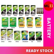 GP Alkaline Battery AA / AAA / 9V / Greencell C D / Supercell / CR 2016 2025 2032 / 23A 27A