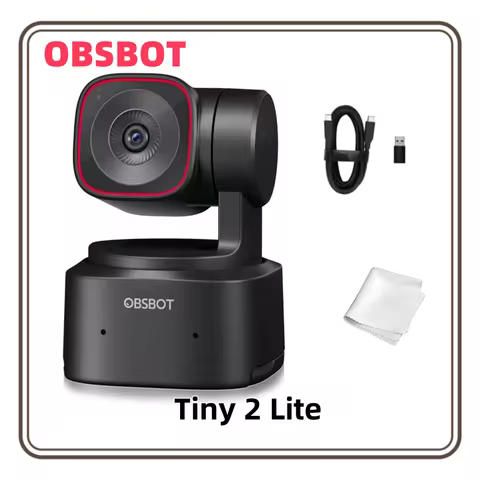 OBSBOT Tiny 2 Lite 4K Webcam for PC AI Tracking PTZ Streaming Camera with 1/2 Sensor 60 FPS HDR Micr