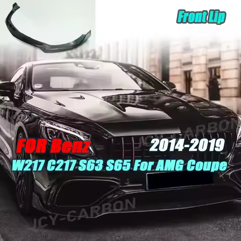Carbon Fiber For Benz S Class W217 C217 S63 S65 AMG Coupe 2014-2019 B Style Front Bumper Chin Lip Sp