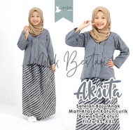 AKSITA Set Kebaya Lurik Anak Perempuan 1-13 Tahun Setelan Seragam Batik Anak SD SMP