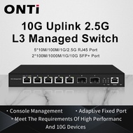 ONTi 7-Port 2.5G Managed Switch with 10G Uplink | Layer 3 Smart Fiber Network Switch | VLAN QoS ACL 