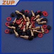 ZUP 60Pcsputer PC Case Motherboard Riser Screws 6-32-M3 Insulation Washers For Case Fans 6.5mm Brass