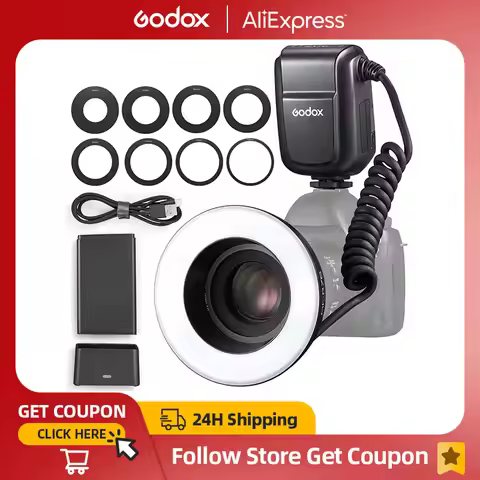 Godox MF-R76 RING76 5000K Macro LED Ring Light Speedlite Flash Light for Sony Canon Nikon Camera 5D 