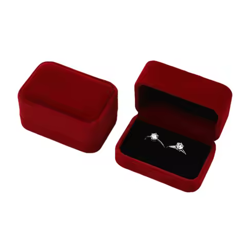 High-End Velvet Couple Double Ring Box Earrings Box Jewelry Case Storage Gift Box Jewelry Counter Di