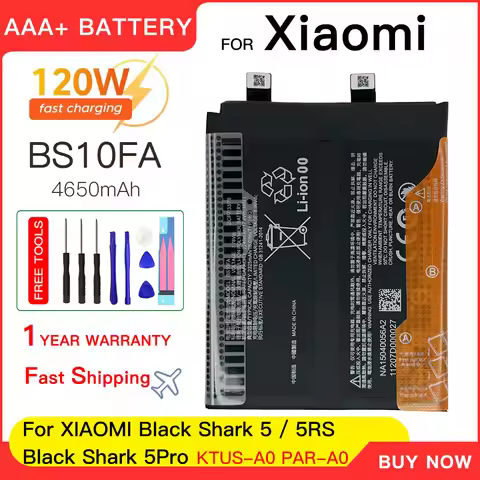 Genuine 4650mAh BS10FA 120W Fast Charging mobile phone Battery For Xiaomi Blackshark 5 / 5RS / 5 Pro