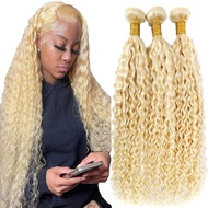 Brazilian Human Hair Bundles 8 10 12 Inch Blonde 613 Color Deep Wave Bundles Human Hair Unprocessed 