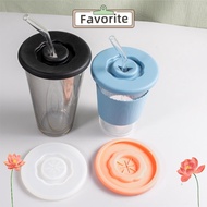 FAVORITEGOODS 3PCS Cup Dustproof Cover, Seal Leakproof Silicone Cup Lid,  Diameter 95mm Universal So