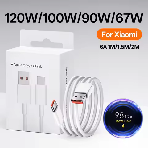 For Xiaomi 120W 90W 67W 6A USB Type C Cable Turbo Charger Cable for Mi 17 15 Ultra 15T 14 13 12 Redm