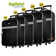 Bagsmarket Cando 2-Wheel Flat Face Luggage F1177 (17-24 Inch) Black