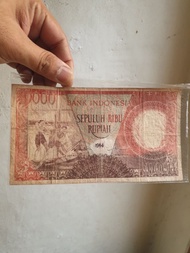 Uang Kuno Seri Pekerja Merah 10000 Tahun 1964