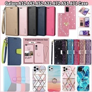 Case Samsung Galaxy A22 AA42 A12 A52 A32 A72 5G A51 A71 Cover Flip leather Silicone Soft Casing