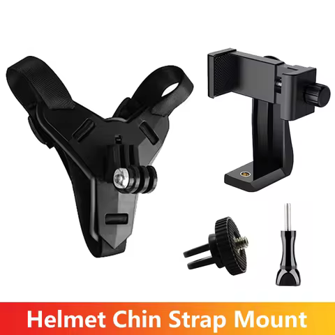 Motorcycle Helmet Chin Strap Mount Phone Clip Holder For GoPro insta360 Osmo SJCAM AKASO For iPhone 