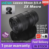 Venus Optics Laowa 60mm f/2.8 2X APS-C Format Manual Ultra-Macro Lens for Sony E Nikon F for Canon E