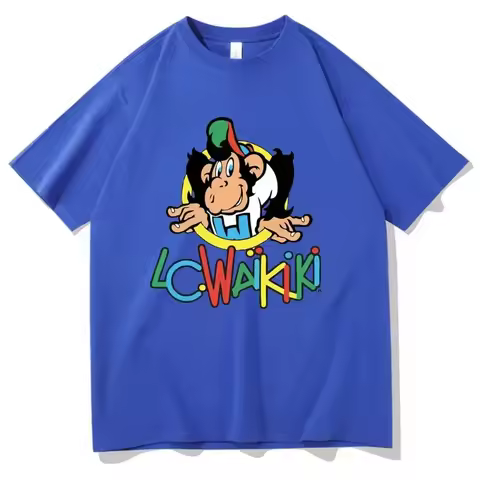 Street fashion hip-hop monkey T-shirt LC Waikiki monkey pattern printed cotton T-shirt unisex style