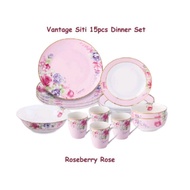 VANTAGE SITI 15PCS DINER SET PINK ROSE BERRY