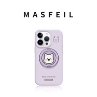 MASFEIL | เคส iPhone 16 Pro สำหรับสุนัขพันธุ์เวสต์ไฮแลนด์ไวท์เทอร์เรียร์ สีชมพู พร้อมที่ยืน 13pm