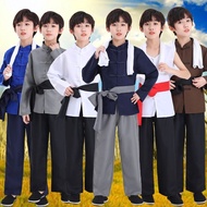 Children's Wang Erxiao Farmer Performance Costume Red Army E儿童王二小农民演出服红军八路游击队英雄雨来村姑舞台情景剧表演8.18