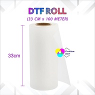 DTF Film Roll - HOT PEEL (33cm x 100 meter) - Use for DTF Printing (READY STOCK)