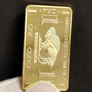 Gold Bar Commemorative American Buffalo Commemorative Coin 999 Square Gold Bar 1 Ounce Metal Coin Cr