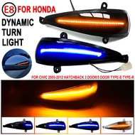 2PCS LED Dynamic Turn Signal Light for Honda Civic 8th MK8 Type-S Type-R FN 1 2 3 Mirror Indicator B
