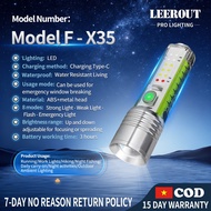 Flashlight, with Zoom Function, 8 Color Modes, 30W Waterproof