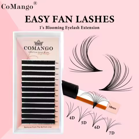 CoMango Easy Fan Lashes Extension DIY 2d/3d/4d/10d Faux Mink Blooming Eye Lash Extensions 0.03/0.05/