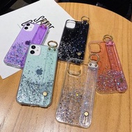 星空銀箔閃粉系列 配搭 (扣環手帶) TPU 手機軟套 保護殼 Bling Bling Pattern Phone Transparent Case TPU Soft Cover with Mini Makeup Mirror For Apple iPhone 12 / iPhone 11 &amp; 三星 Samsung &amp; 小米 Xiaomi / 紅米 Redmi &amp; 華為 Huawei / 榮耀 Honor &amp; 一加 Oneplus &amp; VIVO IQOO &amp; OPPO Realme