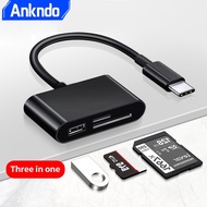 Adapter For Laptop Mobile Phone Flash Drive Disk To SD TF Memory Cards Reader 3 IN 1 USB Type C OTG Card Reader Multifunction Card Reader